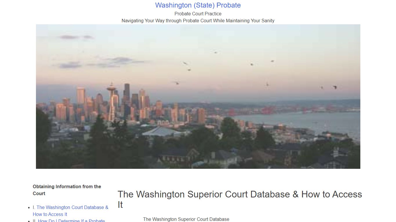 Washington Probate - The Washington Superior Court Database & How to ...